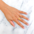 Ornate Lovely 22k Gold CZ Ring