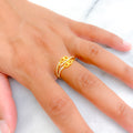 Ornate Lovely 22k Gold CZ Ring