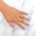 Jazzy Trendy 22k Gold CZ Ring