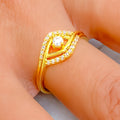 Jazzy Trendy 22k Gold CZ Ring