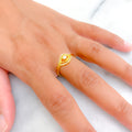 Jazzy Trendy 22k Gold CZ Ring
