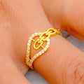 Attractive Fashionable 22k Gold CZ Ring