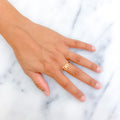 Elevated Shimmering 22k Gold CZ Ring