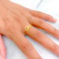 Elevated Shimmering 22k Gold CZ Ring