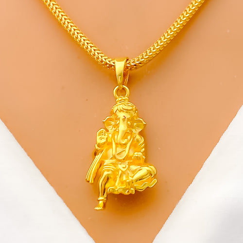 Decorative Divine Ganesh 22k Gold Pendant