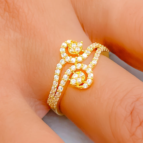 Ethereal Fine 22k Gold CZ Ring