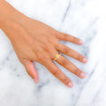 Glowing Graceful 22k Gold CZ Ring