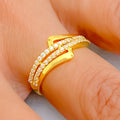 Glowing Graceful 22k Gold CZ Ring