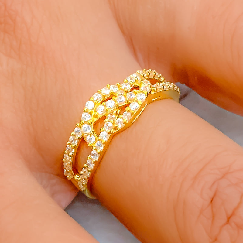 Plush Classic 22k Gold CZ Ring