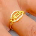 Striking Dressy 22k Gold CZ Ring