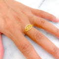 Striking Dressy 22k Gold CZ Ring