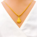 Modest Glossy 22k Gold Ganesh Pendant 