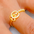 Adorned Luminescent 22k Gold CZ Ring