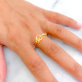 Adorned Luminescent 22k Gold CZ Ring