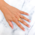 Radiant Adorned 22k Gold CZ Ring