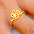 Radiant Adorned 22k Gold CZ Ring