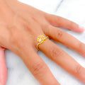 Radiant Adorned 22k Gold CZ Ring