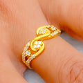 Dazzling Elevated 22k Gold CZ Ring