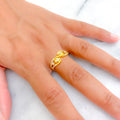Dazzling Elevated 22k Gold CZ Ring