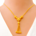 Fashionable Blooming Flower 22K Gold Necklace Set