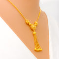 Fashionable Blooming Flower 22K Gold Necklace Set