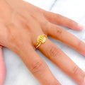 Dazzling Round 22k Gold CZ Ring
