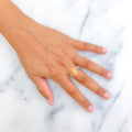 Rich Geometric 22k Gold CZ Ring