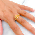 Rich Geometric 22k Gold CZ Ring