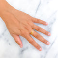 Vibrant Stunning 22k Gold CZ Ring