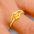Vibrant Stunning 22k Gold CZ Ring
