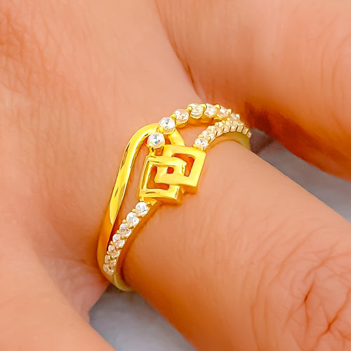 Vibrant Stunning 22k Gold CZ Ring