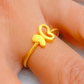 Lovely Butterfly Accented 21k Gold Ring 