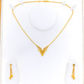 Charming Dangling Everyday 22K Gold Necklace Set