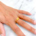 Lovely Butterfly Accented 21k Gold Ring 