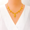 stunning-tasseled-flower-22k-gold-necklace-set-5