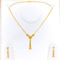 Fashionable Blooming Flower 22K Gold Necklace Set