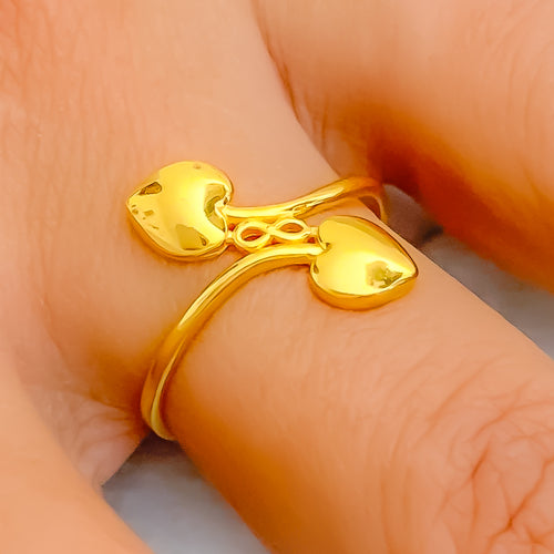 Beautiful Infinity Heart 21k Gold Ring 