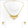 Decorative Graduating Floral 22k Gold Necklace Set