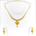 Charming Striped 22k Gold Necklace Set