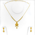 Sophisticated Decorative Floral 22k Gold Necklace Set
