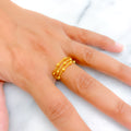 Intricate Three Lined 21k Gold Ring 