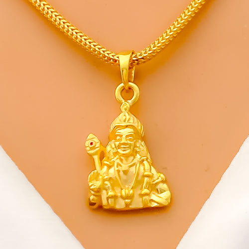 High Finish 22k Gold Lord Murugan Pendant 