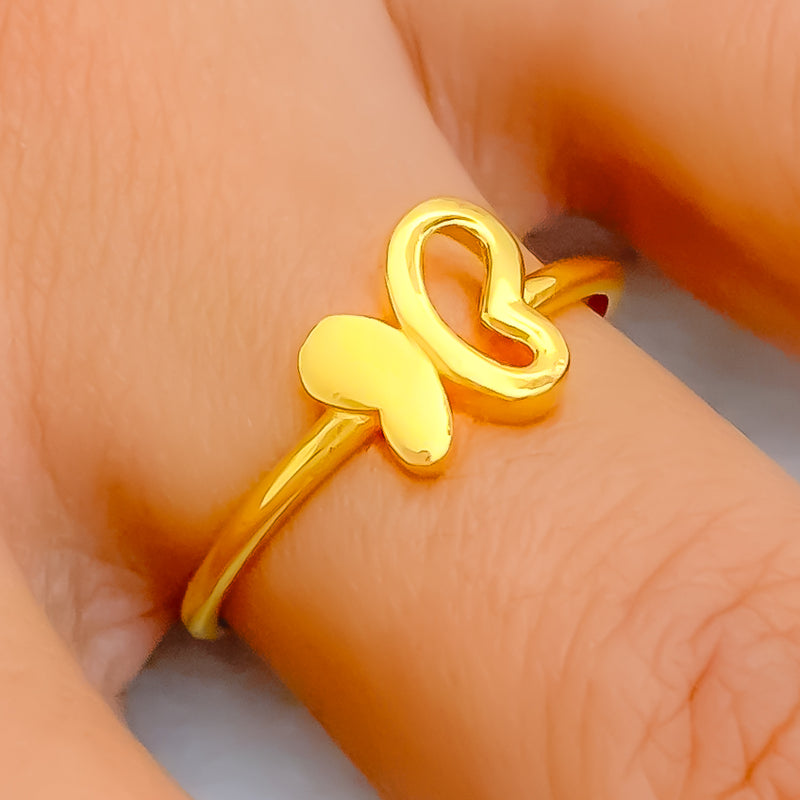 Golden Elegant Butterfly 21k Gold Ring 