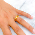 Mesmerizing Leaf Adorned 21k Gold Ring 