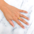 Glamorous Bow Shaped 21k Gold Ring 