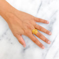 Graceful Netted Floral 22K Gold Ring 