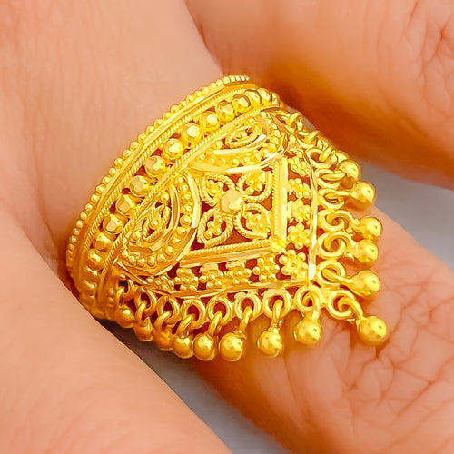 Traditional Tassel Adorned 22K Gold Ring