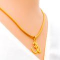 Unique 22k Gold Curved OM Pendant 