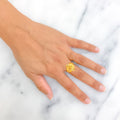 Captivating Netted Floral 22K Gold Ring 