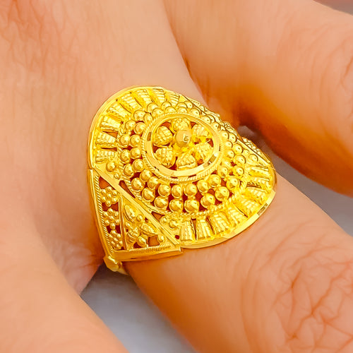 Imperial Glowing Floral 22K Gold Ring 